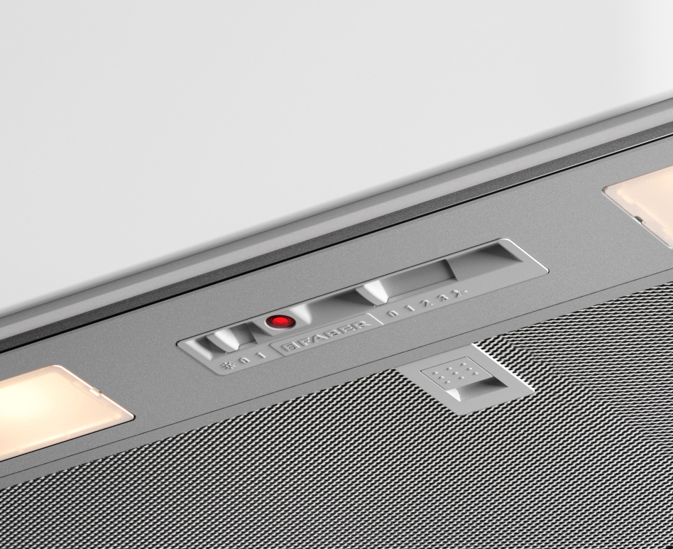 Απεικονίζεται κοντινό στον πίνακα ελέγχου του απορροφητήρα.